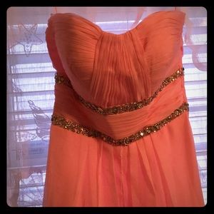 May Queen pink dress with scarf